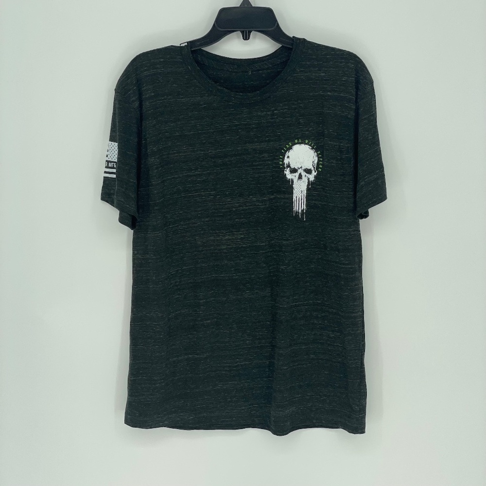 HOWITZER Green and Black Skull Short Sleeve T-Shirt